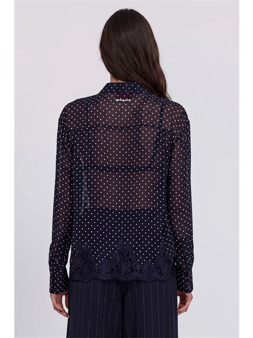 Camicia a pois con pizzo ERMANNO FIRENZE | D49EK003EB0MFB9023449
